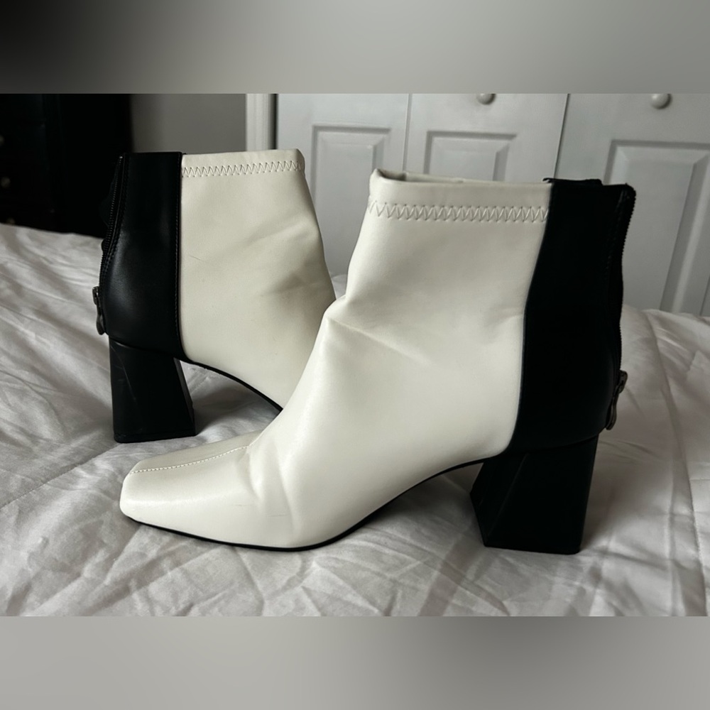 Black and White Ankle Boots